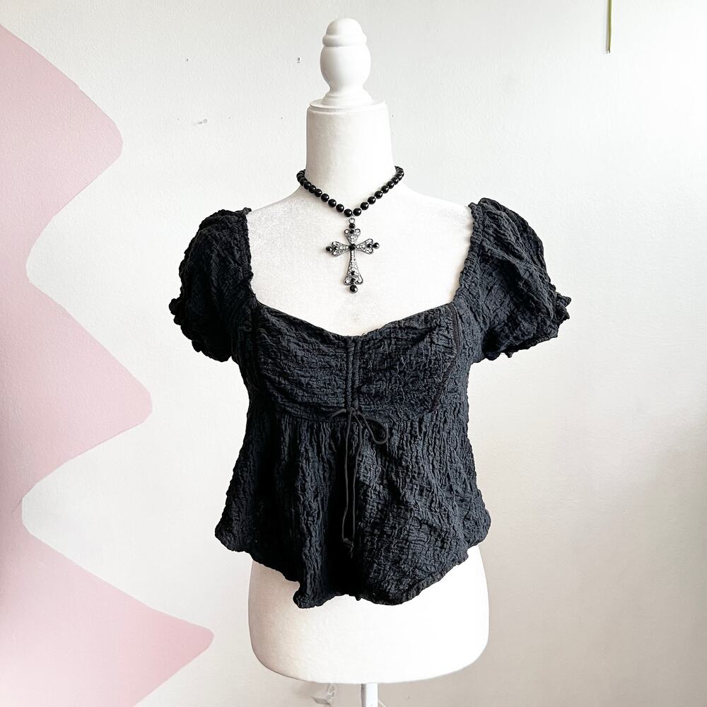 Black Babydoll Top Fairy Grunge Goth Whimsigoth Grunge Indie Sleaze Small